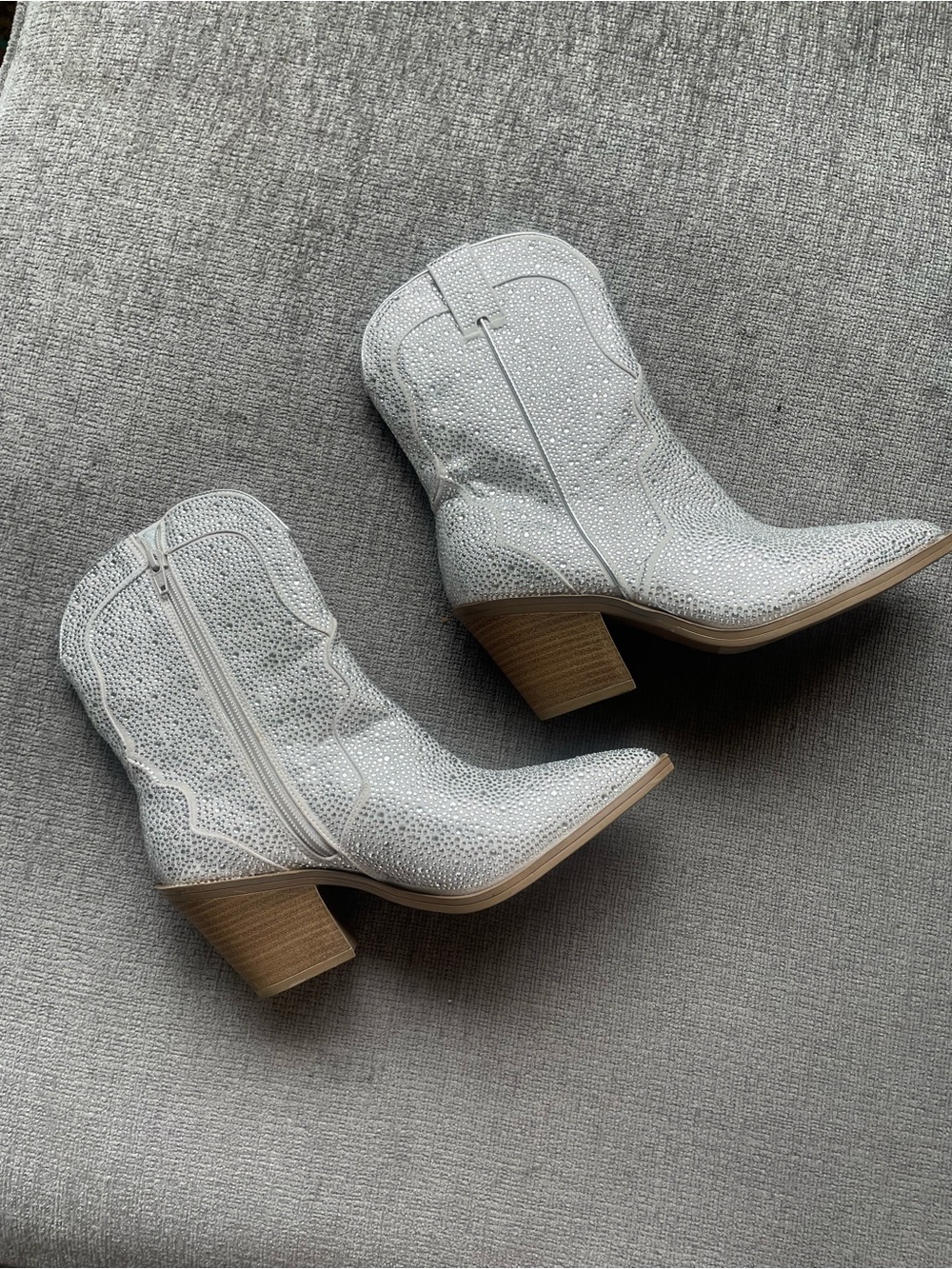Silver Embellished Western Short Cowboy Boots